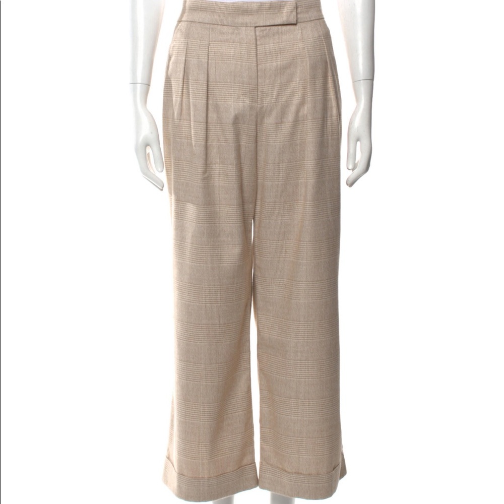 MaxMara wide leg plaid trouser